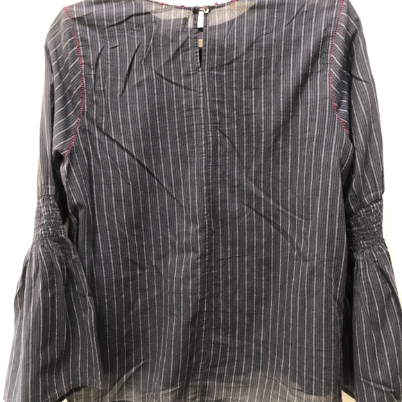 Velvet Graham & Spenser Bell Sleeve round neck striped top size large - Picture 6 of 7